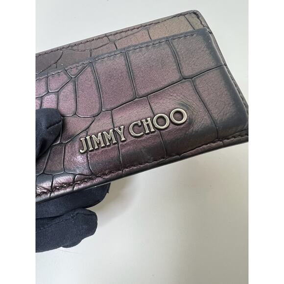 Jimmy Choo Leather Embossed Card Case - Picture 5 of 5
